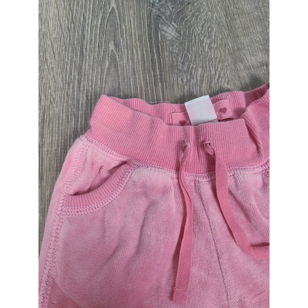 Y2K Baby Gap 12-18 Months Velour Tracksuit Pants Pink Soft Flare Leg Stretchy